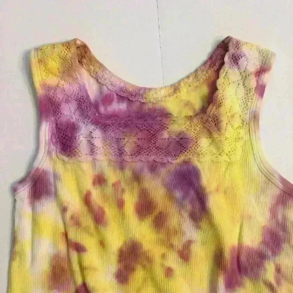New Bundle Old Navy tie dyed tank with lace and skirt set Girls M